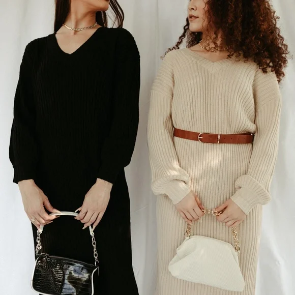 Oatmeal Lauren Oversized Sweater Dress - Picture 8 of 10